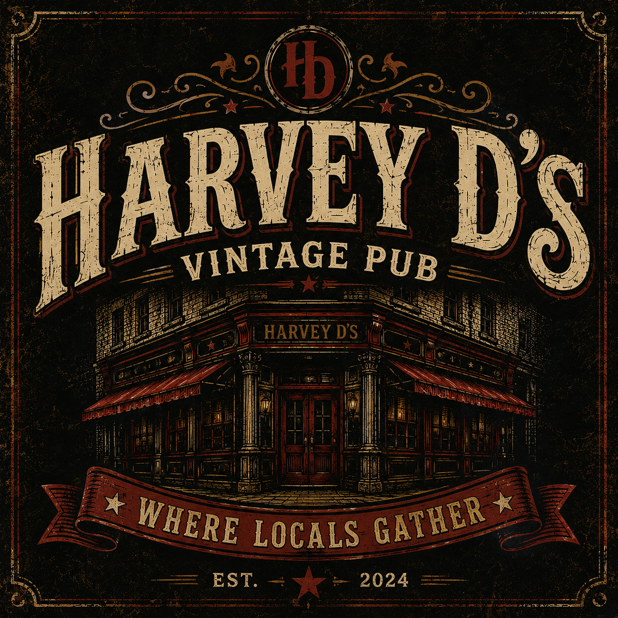 Harvey D's Vintage Pub — Where Locals Gather — Established 2024